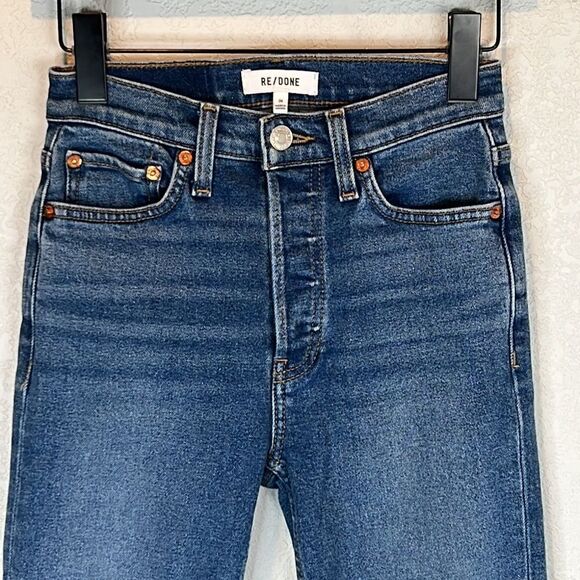 RE/DONE High Rise Comfort Stretch Ankle Crop Jeans Size 24 - Picture 3 of 14